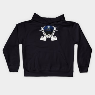 Postal crew Jolly Roger pirate flag (no caption) Kids Hoodie